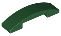 Brick Curved 4 x 1 Double, No Studs in Dark Green