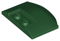Brick Round 3 x 4 x 2/3 Triple Curved with 2 Sunk Studs in Dark Green