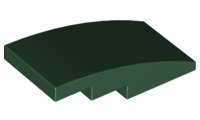 Brick Curved 4 x 2 No Studs in Dark Green