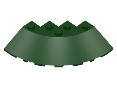Brick Round Corner 6 x 6 with 33° Slope and Facet Cutout in Dark Green