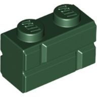 Brick Special 1 x 2 with Masonry Brick Profile in Dark Green