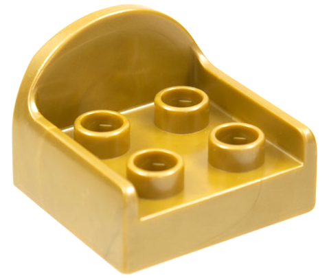 Duplo Chair with 4 Studs and Rounded Back in Flat Dark Gold