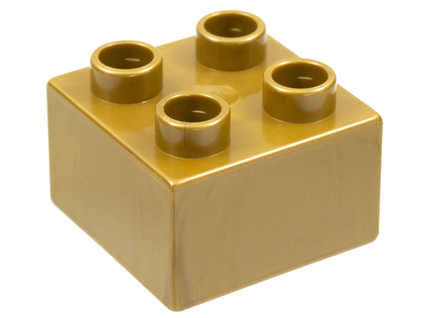 Duplo Brick 2 x 2 in Flat Dark Gold