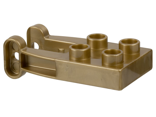 Duplo Plate 2 x 2 with Tow Rope Holder Arms in Flat Dark Gold