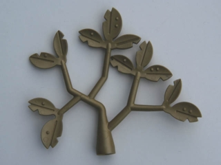 Duplo Tree Branch, with 12 Leaves in Flat Dark Gold