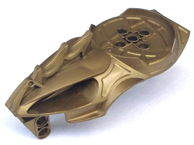 Large Figure Head Visorak with 7 Pin Holes and Axle Hole (Keelerak) in Flat Dark Gold