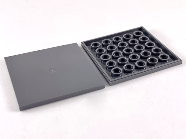Tile 6 x 6 with Bottom Tubes in Dark Bluish Gray
