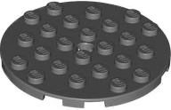 Plate Round 6 x 6 with Hole in Dark Bluish Gray