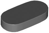Tile Round 1 x 2 in Dark Bluish Gray