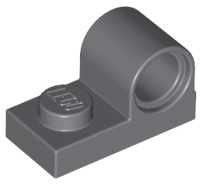 Plate Special 1 x 2 with Pin Hole on Top in Dark Bluish Gray