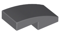 Brick Curved 2 x 1 No Studs [1/2 Bow] in Dark Bluish Gray