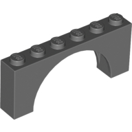 Brick Arch 1 x 6 x 2 - Very Thin Top without Reinforced Underside in Dark Bluish Gray