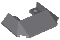 Brick Wedged, Sloped 45° 6 x 4 Double / 33°, 5 Bottom Tubes [Train Roof] in Dark Bluish Gray