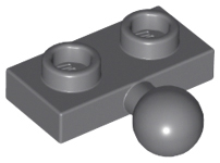Plate Special 1 x 2 with 5.9mm Centre Side Towball in Dark Bluish Gray