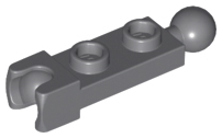 Plate Special 1 x 2 with 5.9mm Towball Socket and Towball in Dark Bluish Gray