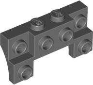 Brick Special 2 x 4 - 1 x 4 with 2 Recessed Studs and Thin Side Arches in Dark Bluish Gray
