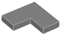 Tile 2 x 2 Corner in Dark Bluish Gray