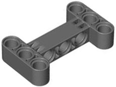 Technic Beam 3 x 5 Thick [90° Offset Centre Beam Holes] in Dark Bluish Gray