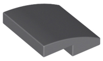 Brick Curved 2 x 2 x 2/3 in Dark Bluish Gray
