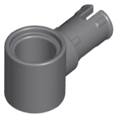 Technic Pin Connector Hub with 1 Pin with Friction Ridges Lengthwise in Dark Bluish Gray