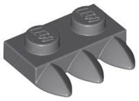Plate Special 1 x 2 with Three Teeth [Tri-Tooth] in Dark Bluish Gray