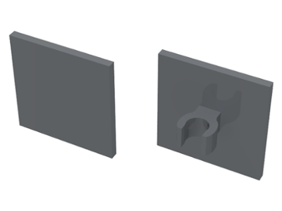 Road Sign Clip-on 2 x 2 Square [Thick Open O Clip] in Dark Bluish Gray