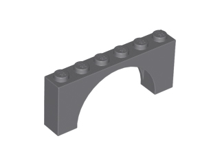 Brick Arch 1 x 6 x 2 - Thin Top without Reinforced Underside [New Version] in Dark Bluish Gray