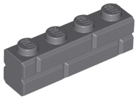 Brick Special 1 x 4 with Masonry Brick Profile in Dark Bluish Gray
