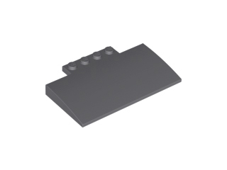 Brick Curved 5 x 8 x 2/3, 4 Studs on Top in Dark Bluish Gray