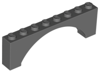 Brick Arch 1 x 8 x 2 Raised in Dark Bluish Gray