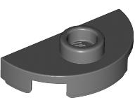 Plate Special Round 1 x 2 Half Circle with Stud (Jumper) in Dark Bluish Gray