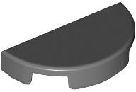 Tile Round 1 x 2 Half Circle in Dark Bluish Gray