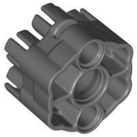 Launcher, Weapon Rapid Shooter Six Barrel, 3 Fingers in Dark Bluish Gray