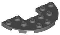 Plate Round Half 3 x 6 with 1 x 2 Cutout in Dark Bluish Gray