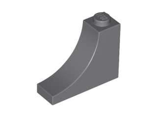 Brick Curved 1 x 3 x 2 Inverted [Inside Bow] in Dark Bluish Gray