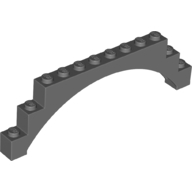 Brick Arch 1 x 12 x 3 Raised Arch with 5 Cross Supports in Dark Bluish Gray
