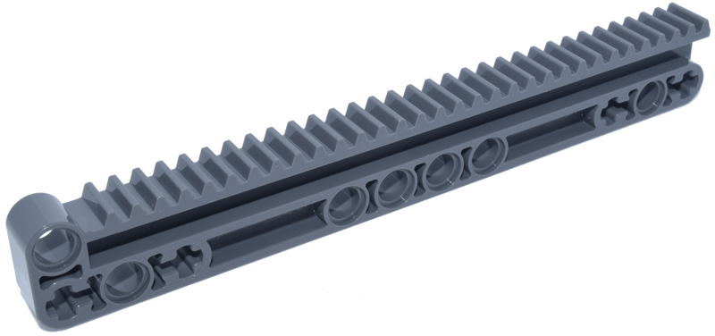 Technic Gear Rack 1 x 14 x 2 with Axle and Pin Holes in Dark Bluish Gray