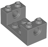 Brick Special 2 x 4 x 1 1/3 with Pin Holes and 2 x 2 Recessed in Dark Bluish Gray