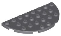 Plate Round Half 4 x 8 in Dark Bluish Gray