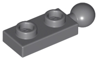 Plate Special 1 x 2 with End Towball in Dark Bluish Gray