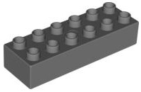 Duplo Brick 2 x 6 in Dark Bluish Gray