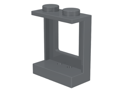Window 1 x 2 x 2 Plane, Solid Studs in Dark Bluish Gray