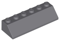 Brick Sloped 45° 2 x 6 in Dark Bluish Gray