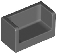 Panel 1 x 2 x 1 with Rounded Corners and 2 Sides in Dark Bluish Gray