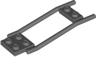 Animal / Creature Accessory, Horse Hitching, 1 x 2 Plate and 2 x 2 Plate [Studded] in Dark Bluish Gray
