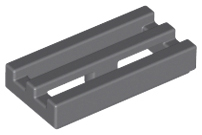 Tile Special 1 x 2 Grille with Bottom Groove in Dark Bluish Gray