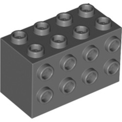 Brick Special 2 x 4 x 2 with Studs on Sides in Dark Bluish Gray