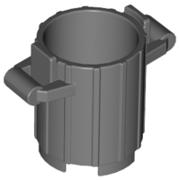 Trash Can with 2 Cover Holders in Dark Bluish Gray