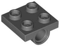 Plate Special 2 x 2 with 1 Pin Hole [Split Underside Ribs] in Dark Bluish Gray