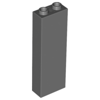 Brick 1 x 2 x 5 with Hollow Studs in Dark Bluish Gray